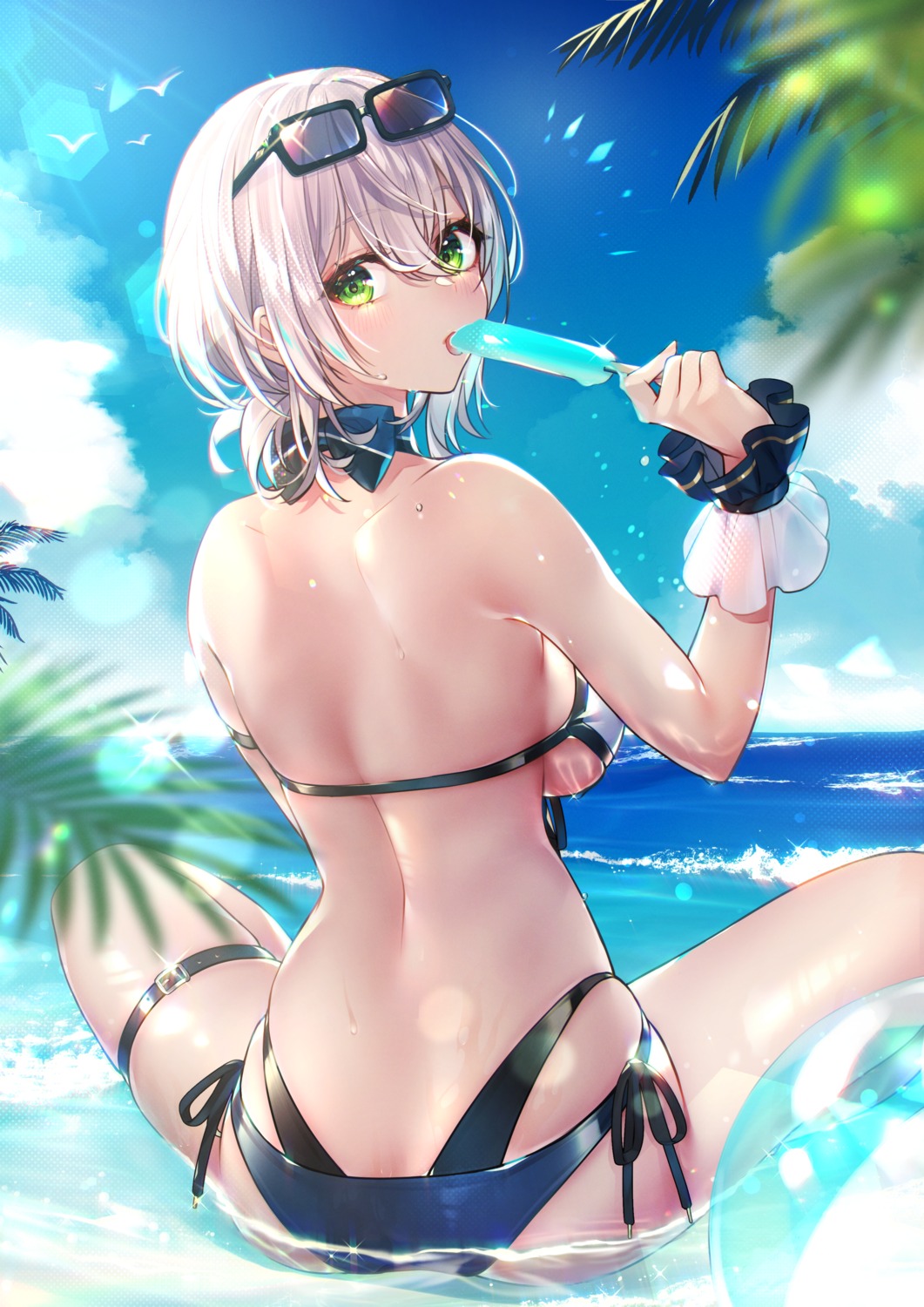 Kitazume Kumie Hololive Shirogane Noel Bikini Garter Megane Swimsuits